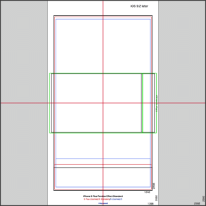 iPhone 6 Plus ランドスケープ表示範囲検証用壁紙 iOS 9.2以降_tmb
